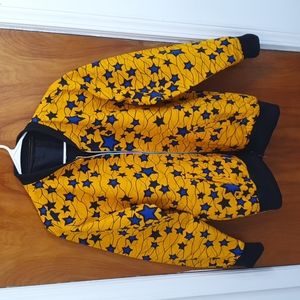 Ankara matching set ( Bomber jacket & shorts). Perfectly tailored. Size Large.